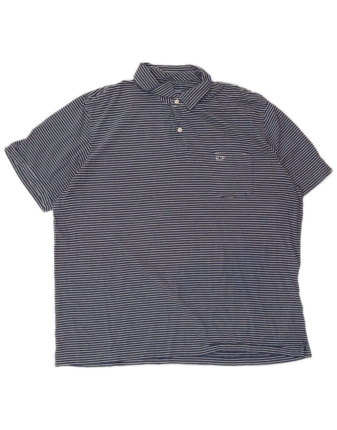 VINEYARD VINES Herren-Poloshirt mit klassischer Passform, XL, Marineblau, Nadelstreifen-Baumwolle