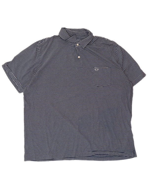 VINEYARD VINES Herren-Poloshirt mit klassischer Passform, XL, Marineblau, Nadelstreifen-Baumwolle