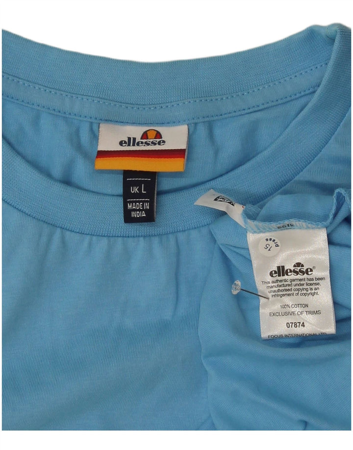 Ellesse Herren-T-Shirt mit Grafik, groß, aus blauer Baumwolle