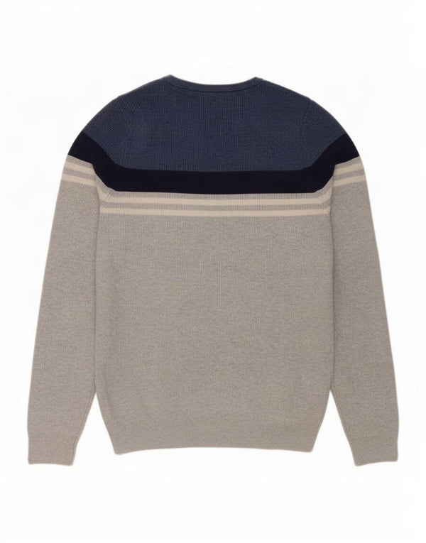 Marks & Spencer Mens Crew Neck Jumper Sweater Small Grey Colourblock