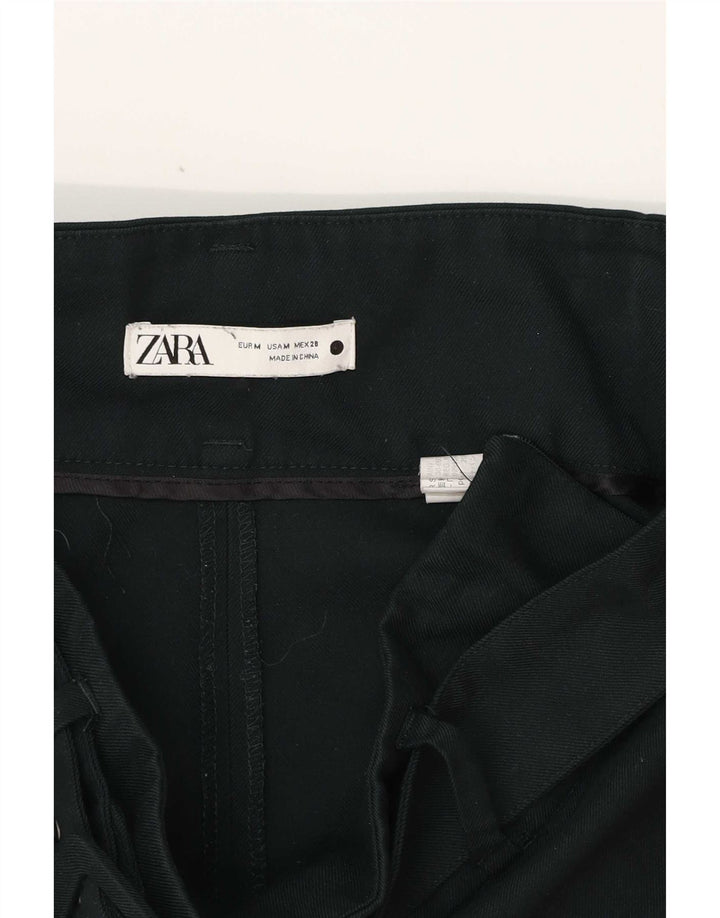 Zara Damen-Hose mit weitem Bein, mittelgroß, W30, L25, grünes Polyester