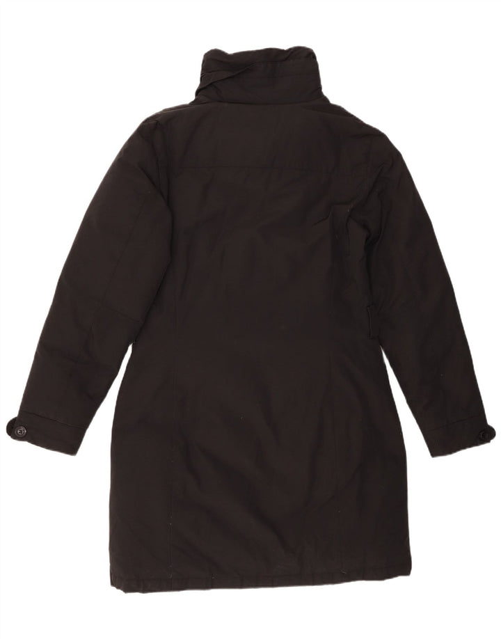 Woolrich Damen Wattierter Mantel UK 14 Große schwarze Baumwolle