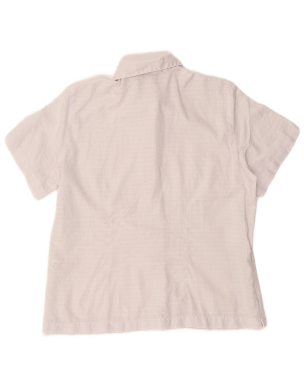 Kurzarm-Hemdbluse für Damen von Rohan, UK 14, Mittelweiß, kariert, Polyester