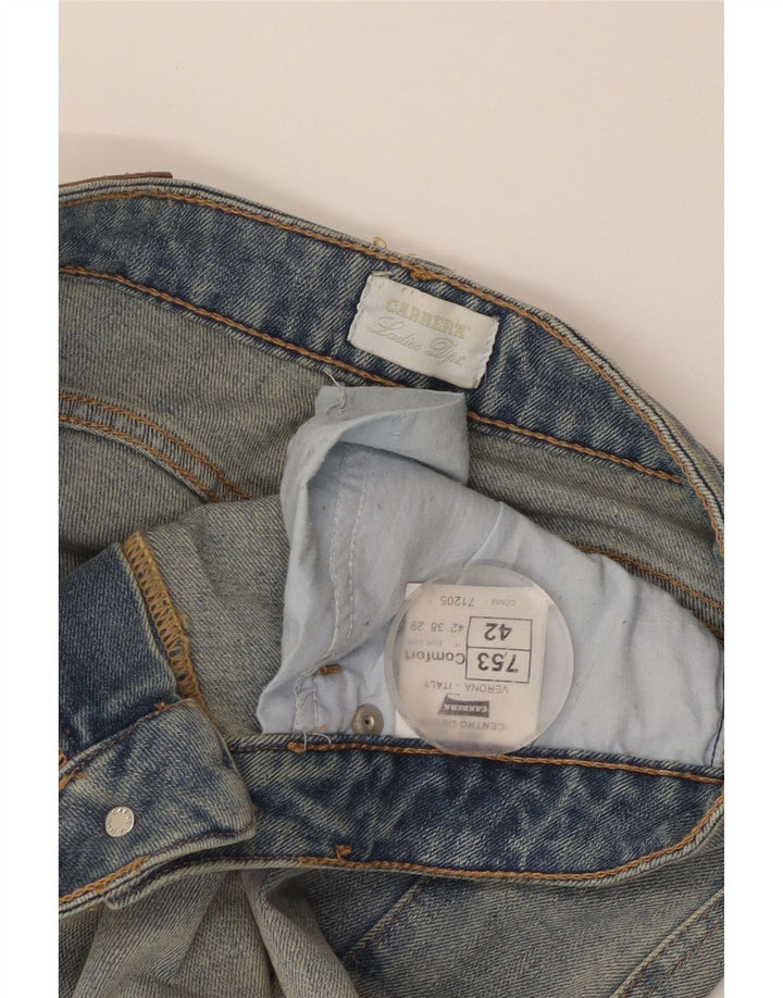 Carrera Damen Distressed Tapered Jeans IT 42 Medium W29 L29 Blaue Baumwolle