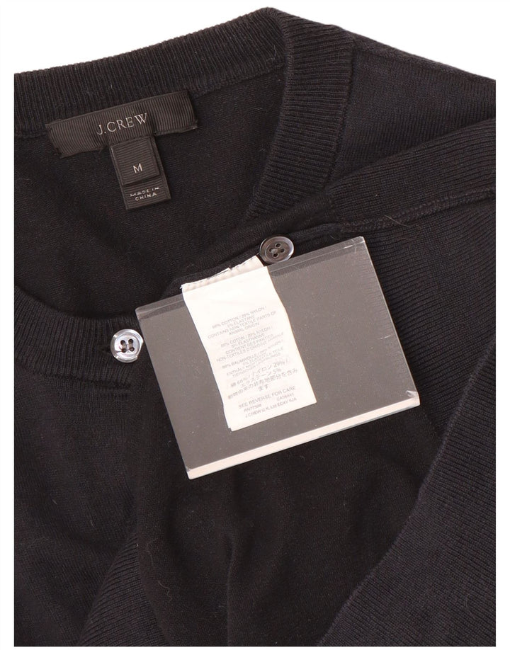 J. Crew Damen Crop Cardigan Pullover UK 12 Medium Navy Blue Baumwolle