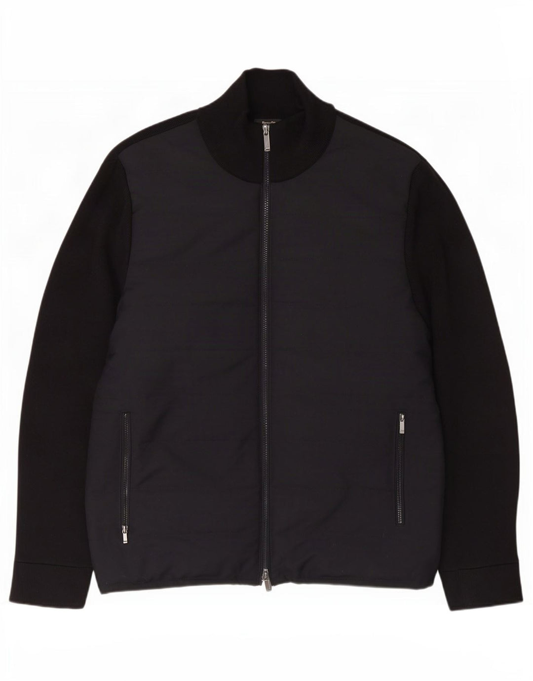 Massimo Dutti Herren Bomberjacke UK 42 XL Schwarz Baumwolle