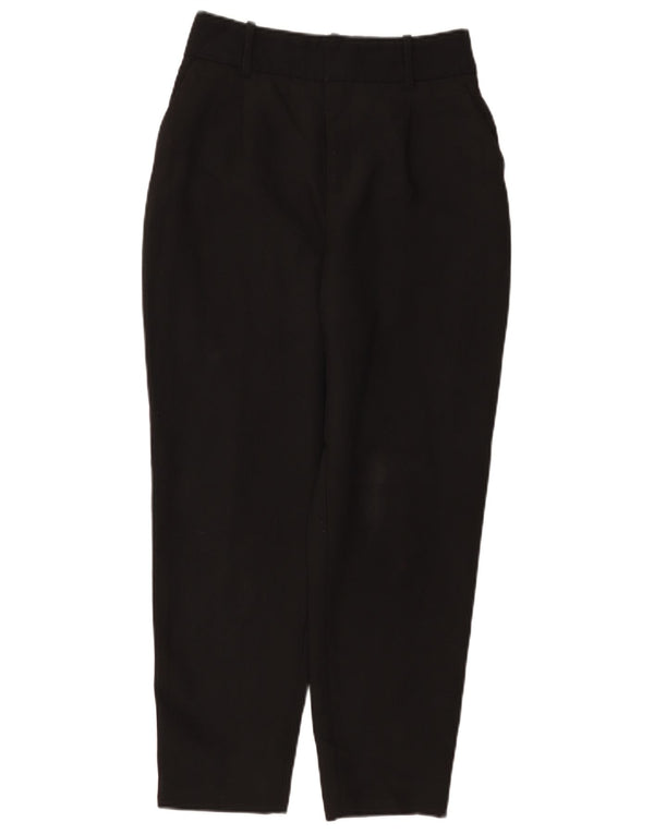 Zara Damen-Chinohose mit hoher Taille, schmal zulaufend, Größe S, W26, L26, Schwarz, Polyester