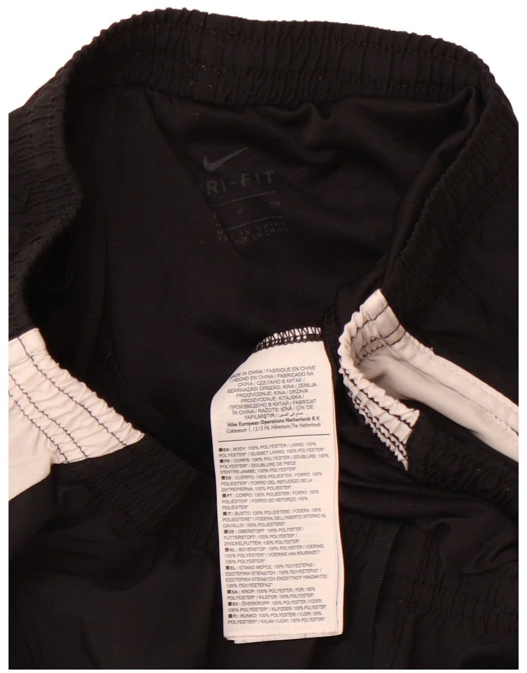 NIKE Damen Dri Fit Sportshorts UK 8 Small Schwarzes Colourblock-Polyester