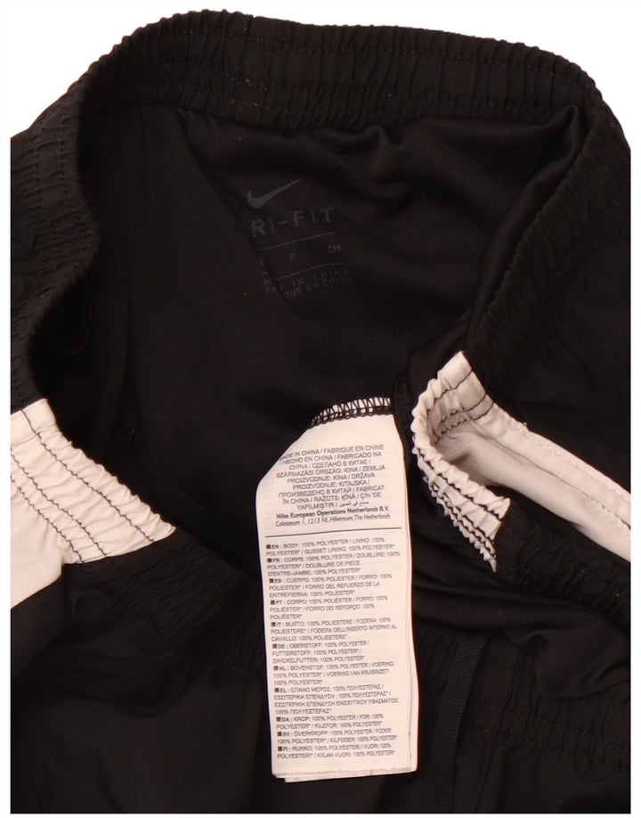 NIKE Damen Dri Fit Sportshorts UK 8 Small Schwarzes Colourblock-Polyester