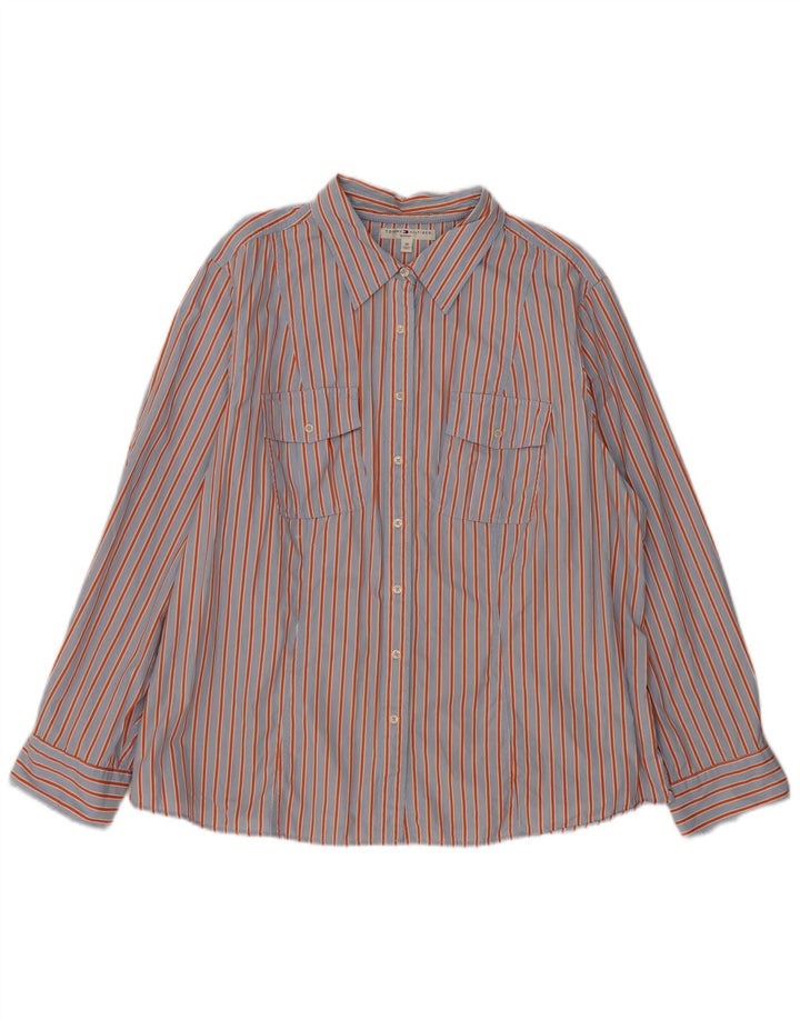 TOMMY HILFIGER Damen Hemd US 20 3XL Blau gestreift Baumwolle