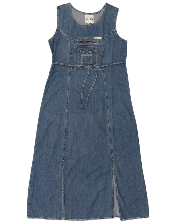 Jean Paul Womens Maxi Sleeveless Denim Dress UK 14 Large Blue Cotton