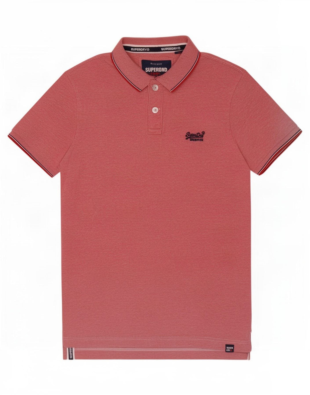 Superdry Herren-Poloshirt aus mittelrosa Baumwolle