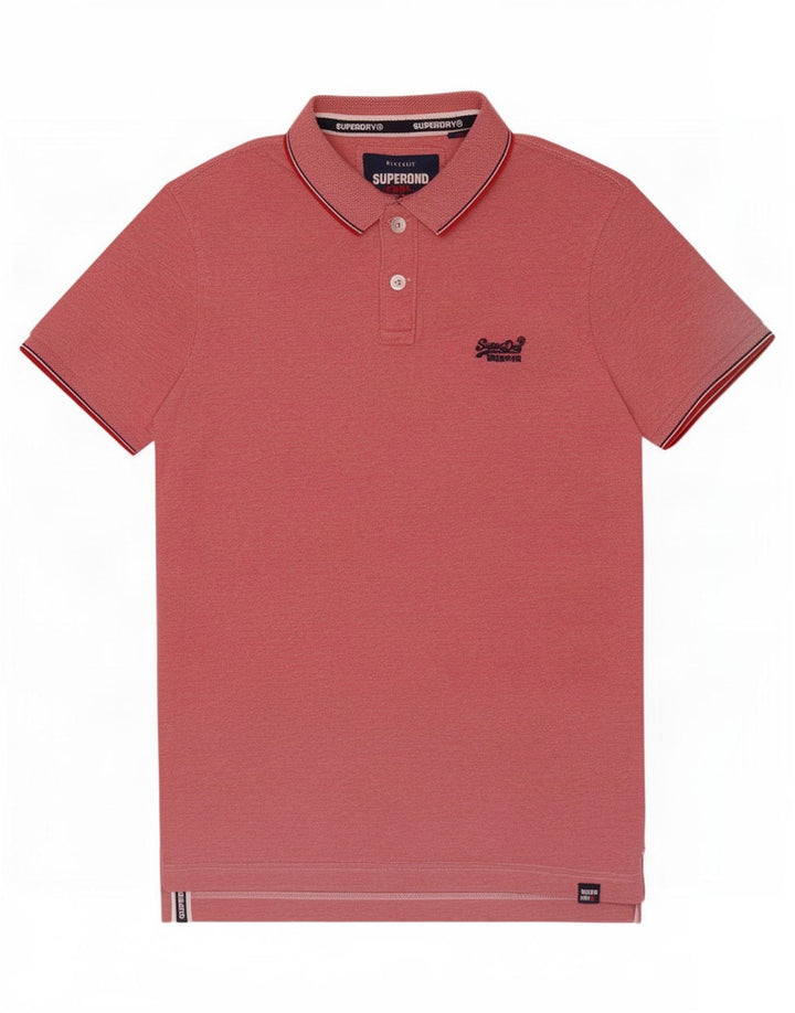 Superdry Herren-Poloshirt aus mittelrosa Baumwolle