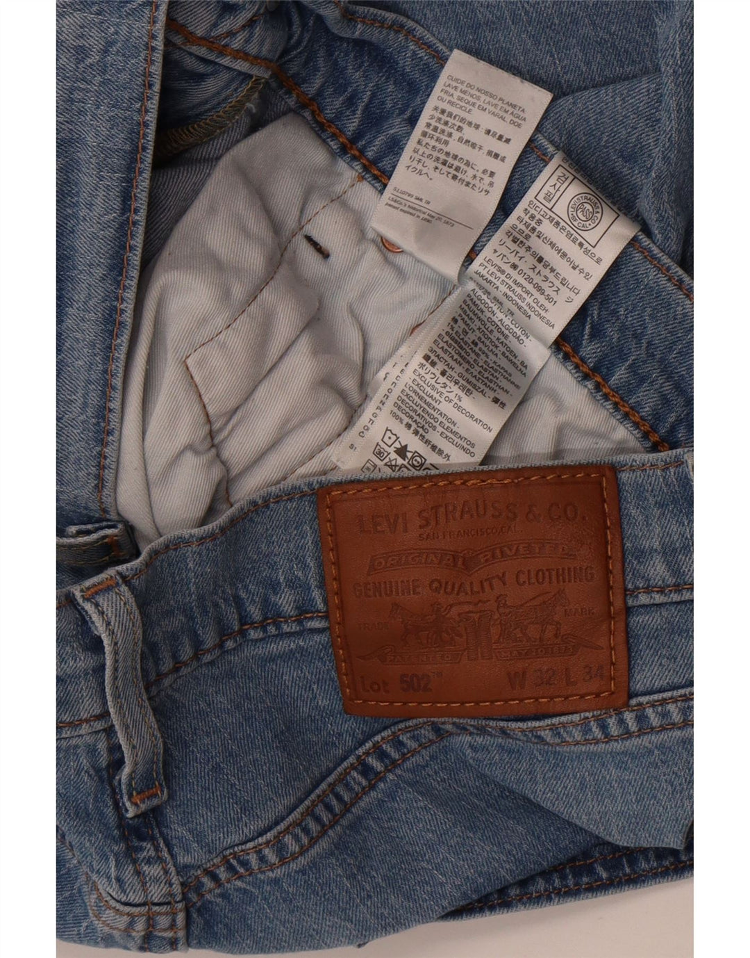 Levi's Herren 502 Tapered Jeans W32 L28 Blaue Baumwolle