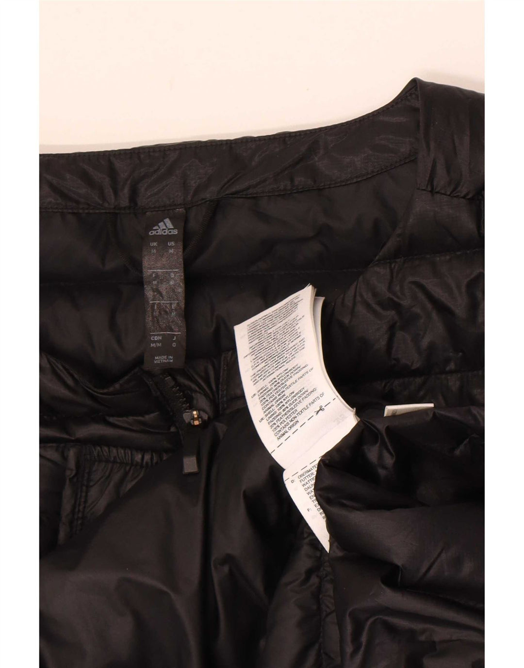 Adidas Herren gepolsterte Jacke UK 38 Medium Schwarz Nylon