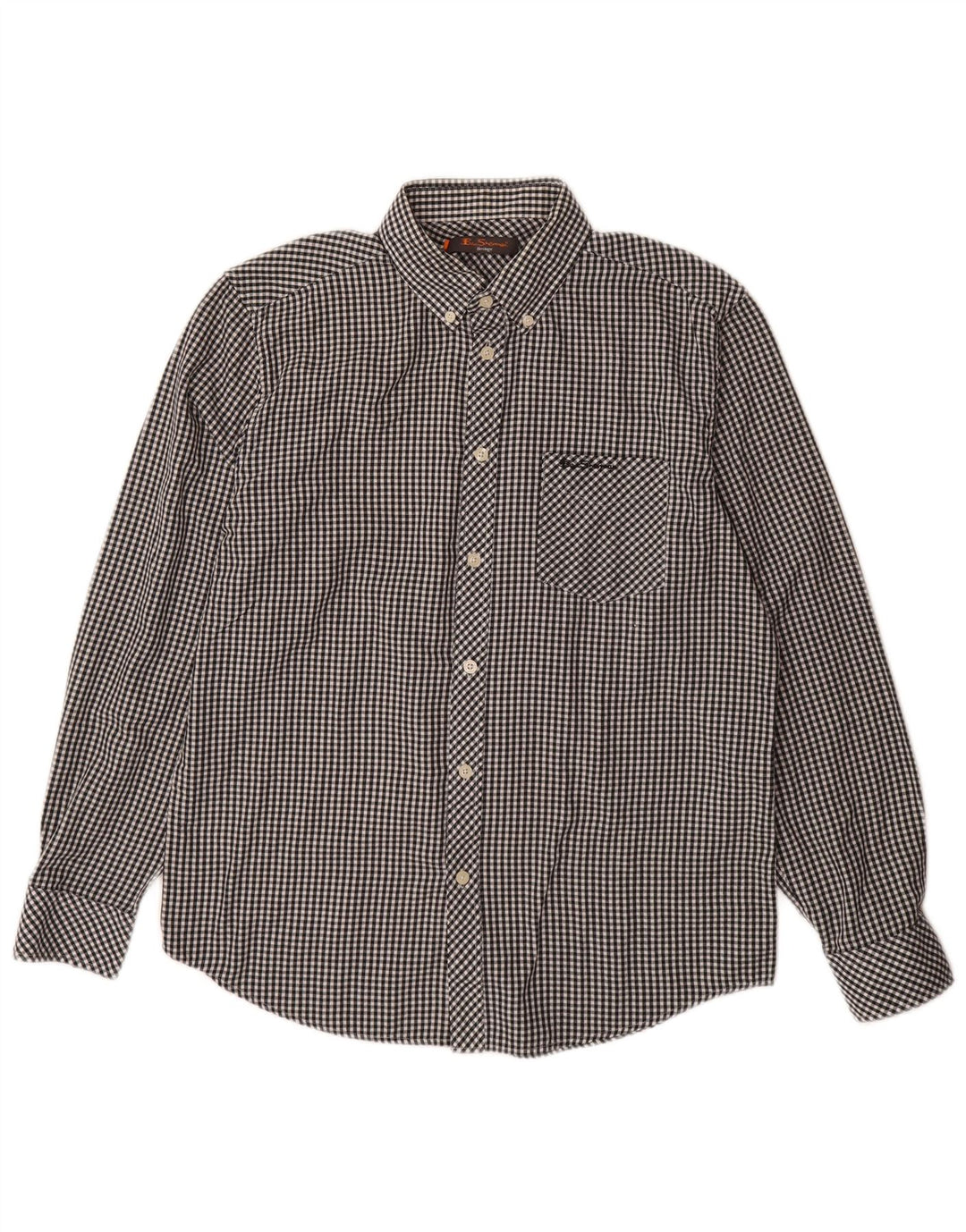 BEN SHERMAN Herren Heritage-Hemd aus mittelschwarzer Gingham-Baumwolle