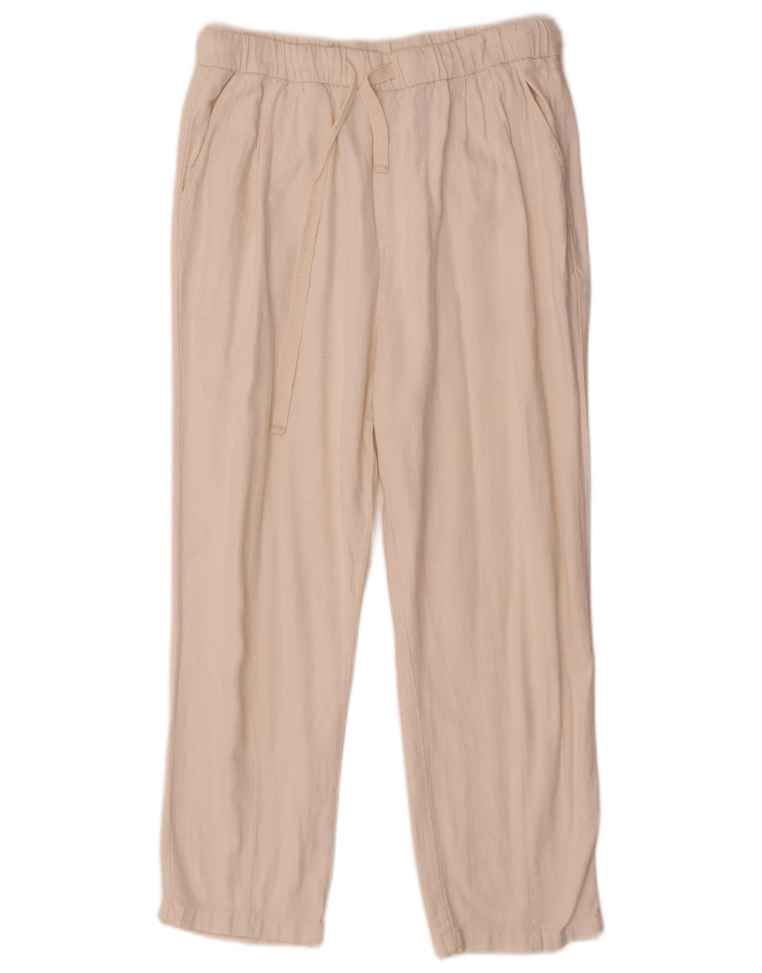 Zara Damen Hose mit Pegged-Ausschnitt, Größe S, W26, L23, Beige
