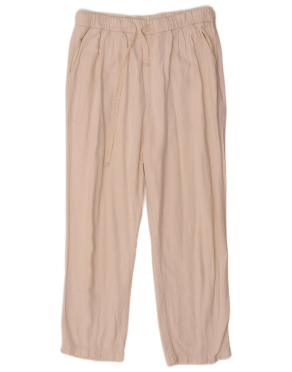 Zara Damen Hose mit Pegged-Ausschnitt, Größe S, W26, L23, Beige