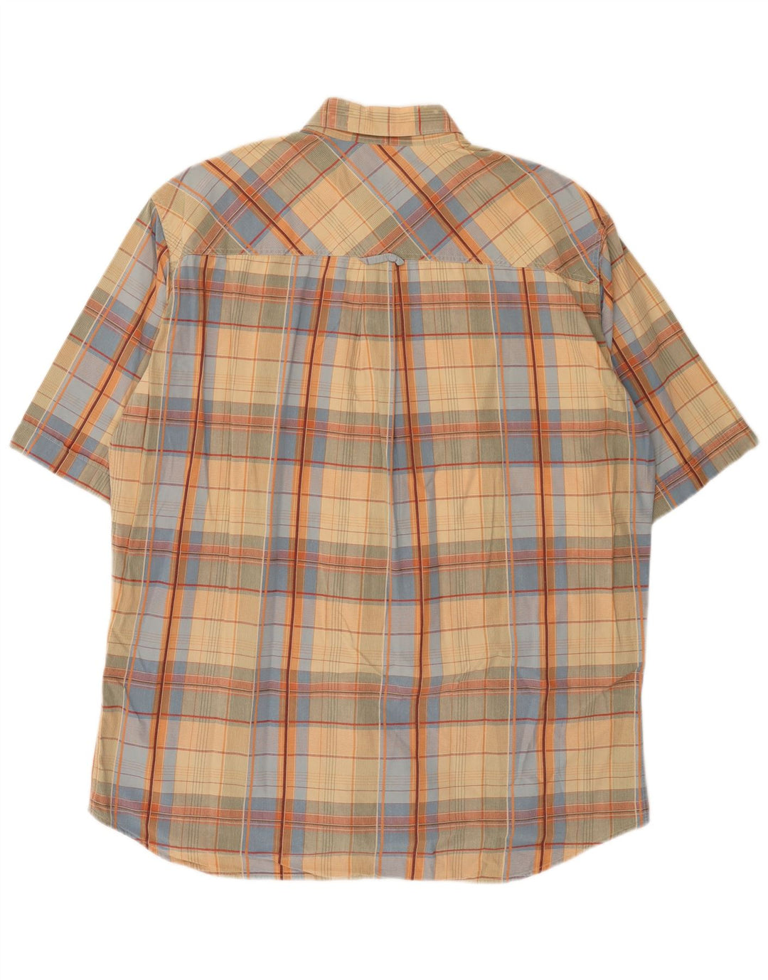Marlboro Classics Herren Kurzarmhemd XL Beige kariert Baumwolle