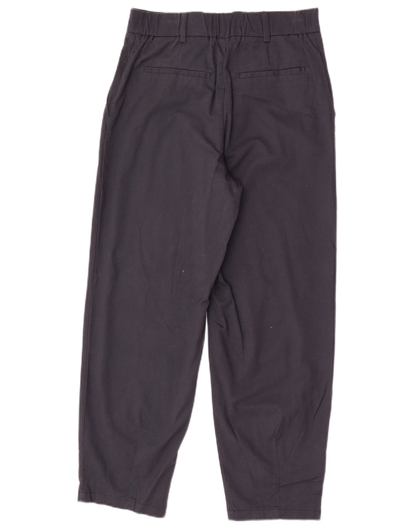 Zara Damen Tapered Chino-Hose, Größe S, W26, L26, Marineblau, Baumwolle