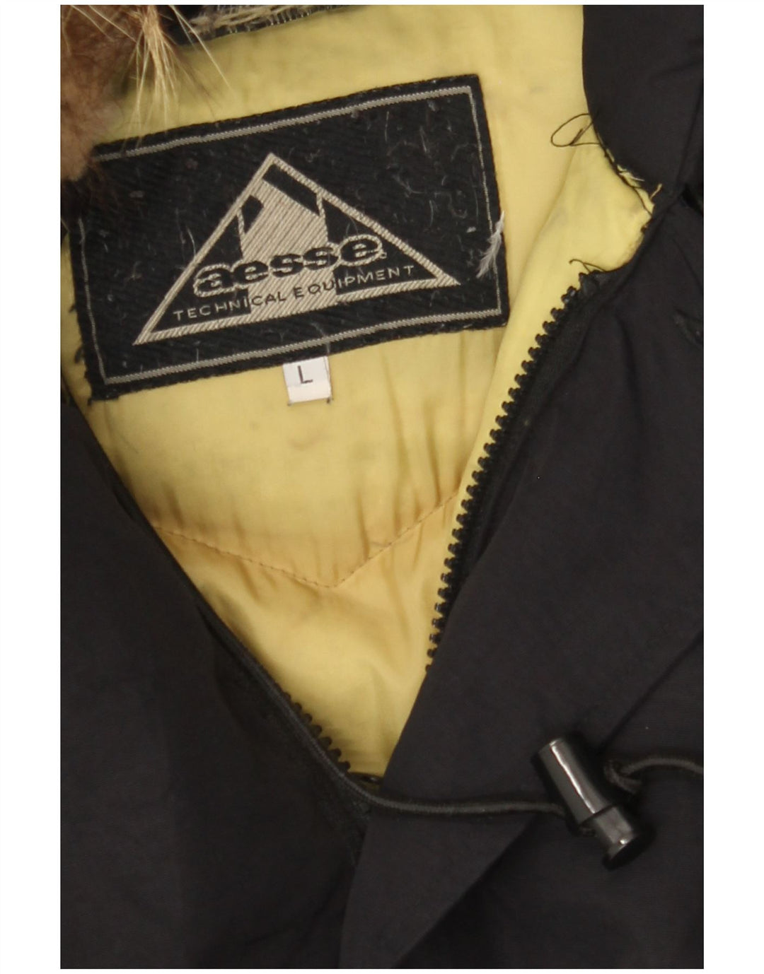AESSE Herren-Parkajacke mit Kapuze, UK 40, Größe L, Schwarz