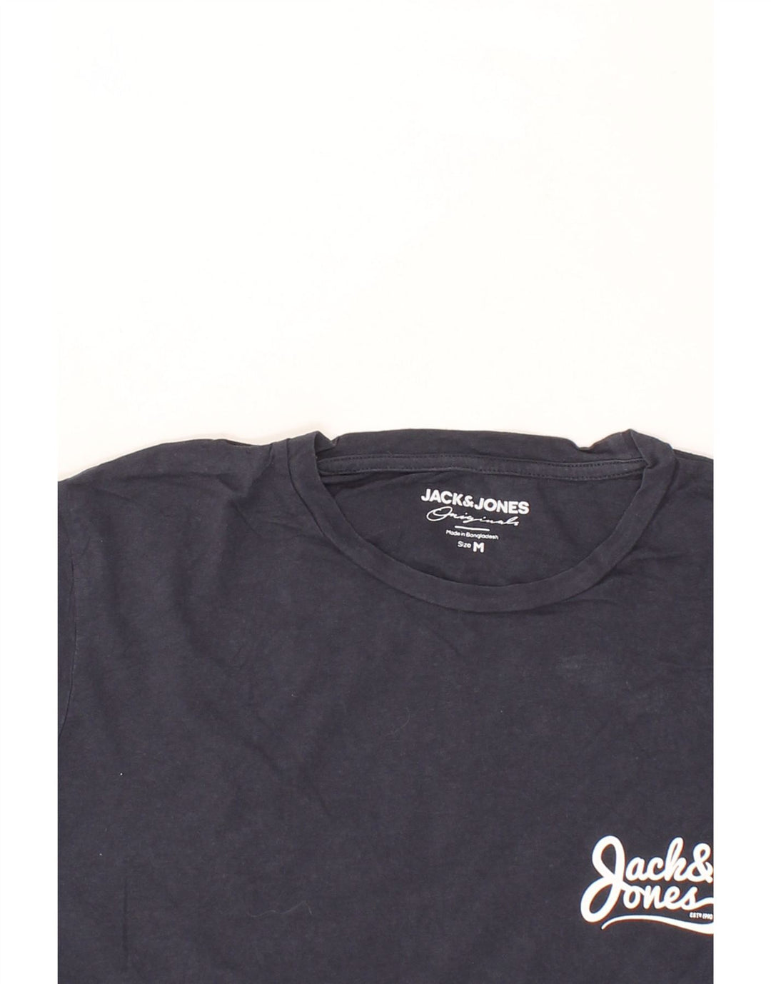JACK & JONES Mens T-Shirt Top Medium Navy Blue Cotton Vintage Jack & Jones and Second-Hand Jack & Jones from Messina Hembry 