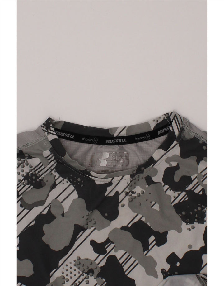 RUSSELL ATHLETIC Jungen Dri-Power T-Shirt Top 14-15 Jahre XL Graue Tarnung