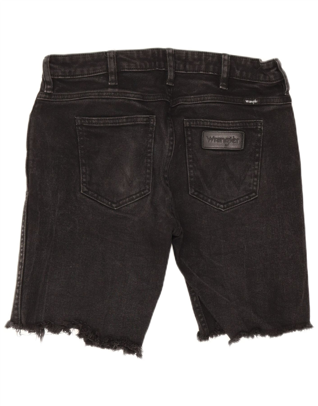 Wrangler Damen Distressed Denim Shorts W30 Mittelschwarze Baumwolle