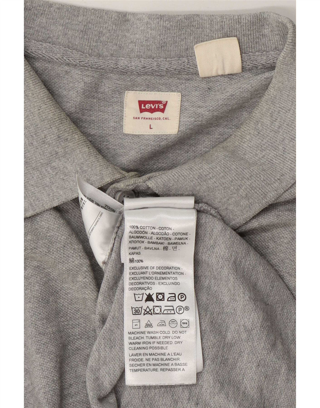 Levi's Herren-Poloshirt, große graue Baumwolle