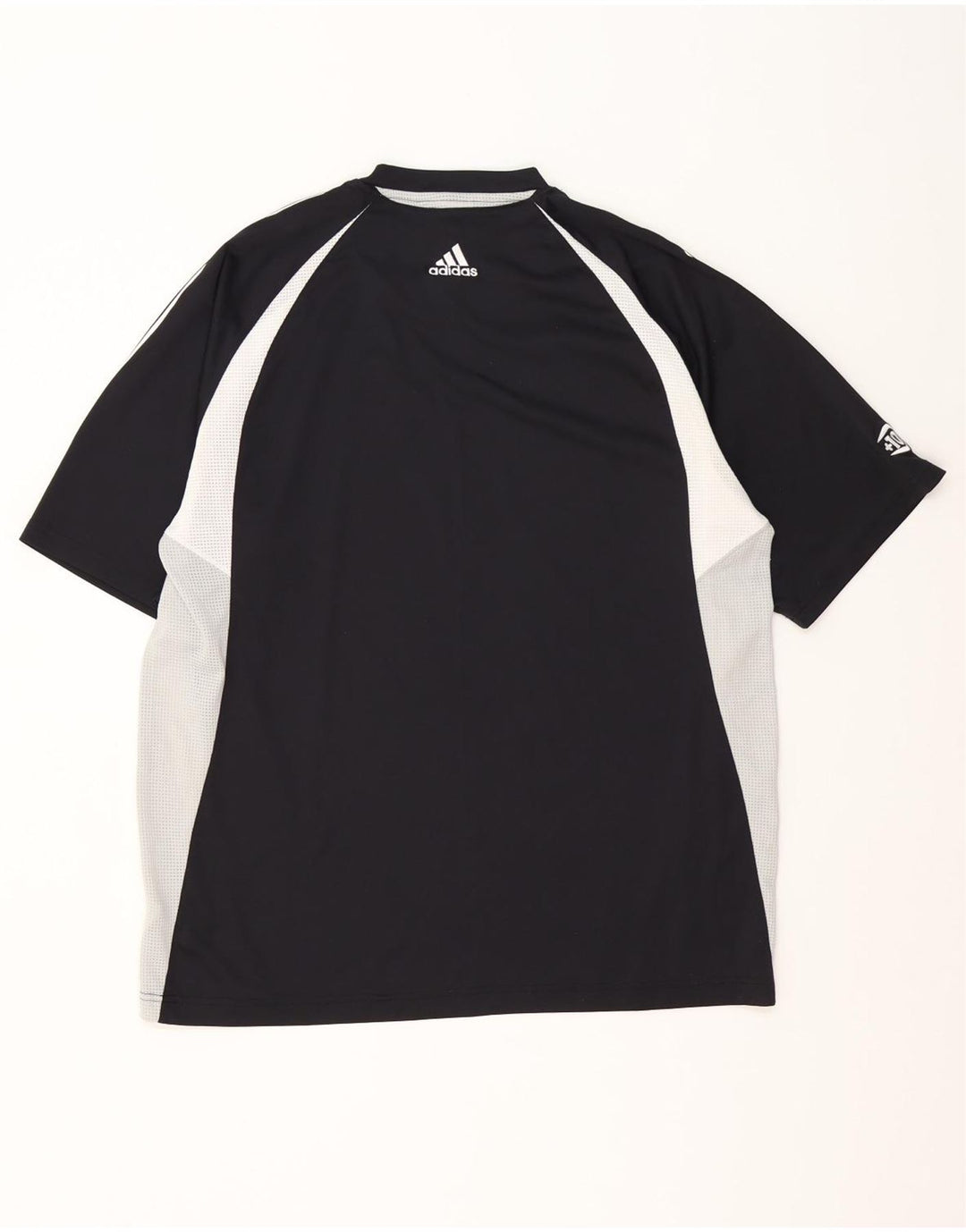 Adidas Herren T-Shirt Top Large Schwarz Colourblock Polyester