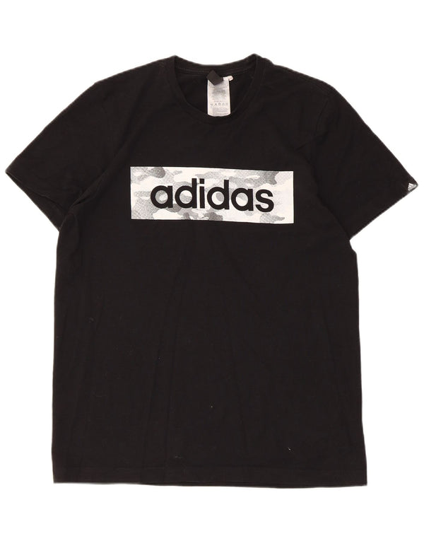 Adidas Herren Grafik T-Shirt Top Small Schwarz Baumwolle