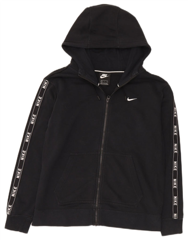 Nike Herren-Kapuzenpullover mit grafischem Reißverschluss, Größe S, Schwarz, Baumwolle