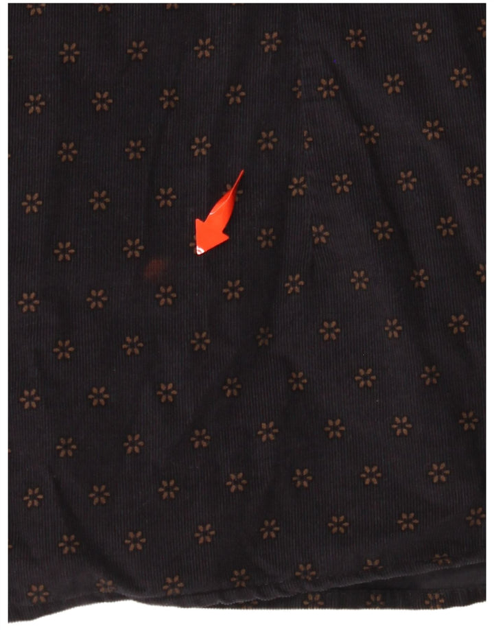 TED BAKER Herren-Cordhemd, Größe 6 2XL, Marineblau, Blumenmuster, Baumwolle