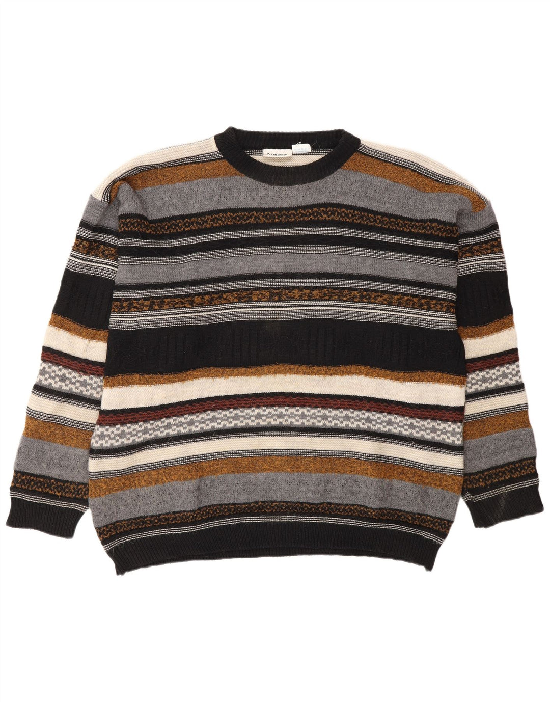 Cambio Herren-Pullover mit Rundhalsausschnitt IT 56 2XL Mehrfarbig gestreift