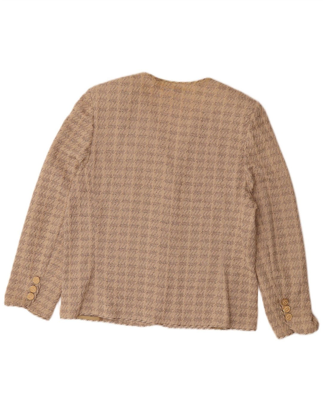 Liola Damen-Blazerjacke mit 3 Knöpfen und 3/4-Ärmeln, UK 16, Größe L, Beige, Baumwolle