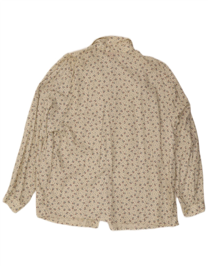 Vintage Damen Shirt IT 54 3XL Off White Floral