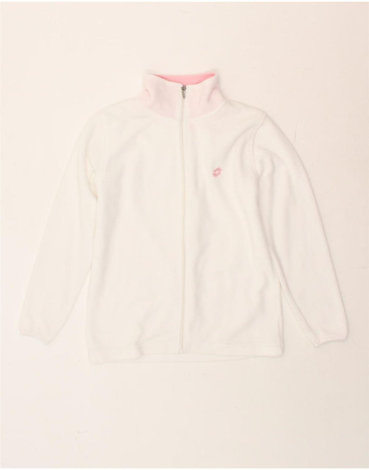 LOTTO Girls Fleece Jacket 9-10 Years White Polyester Vintage Lotto and Second-Hand Lotto from Messina Hembry 