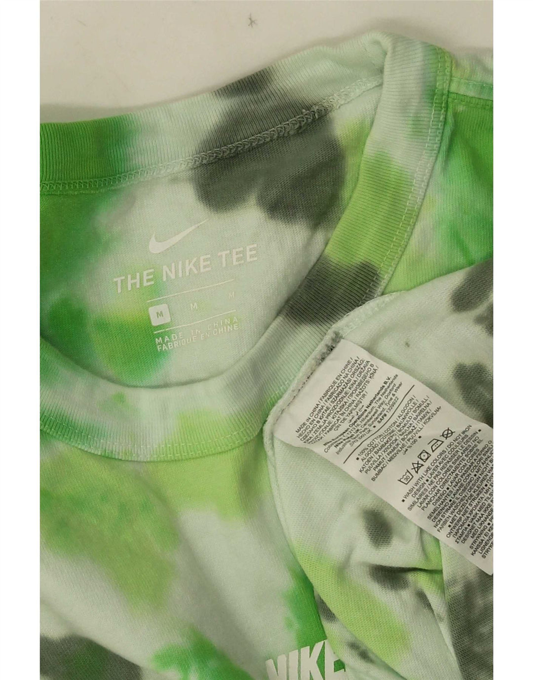 Nike Herren-T-Shirt aus mittelgrüner Batik-Baumwolle