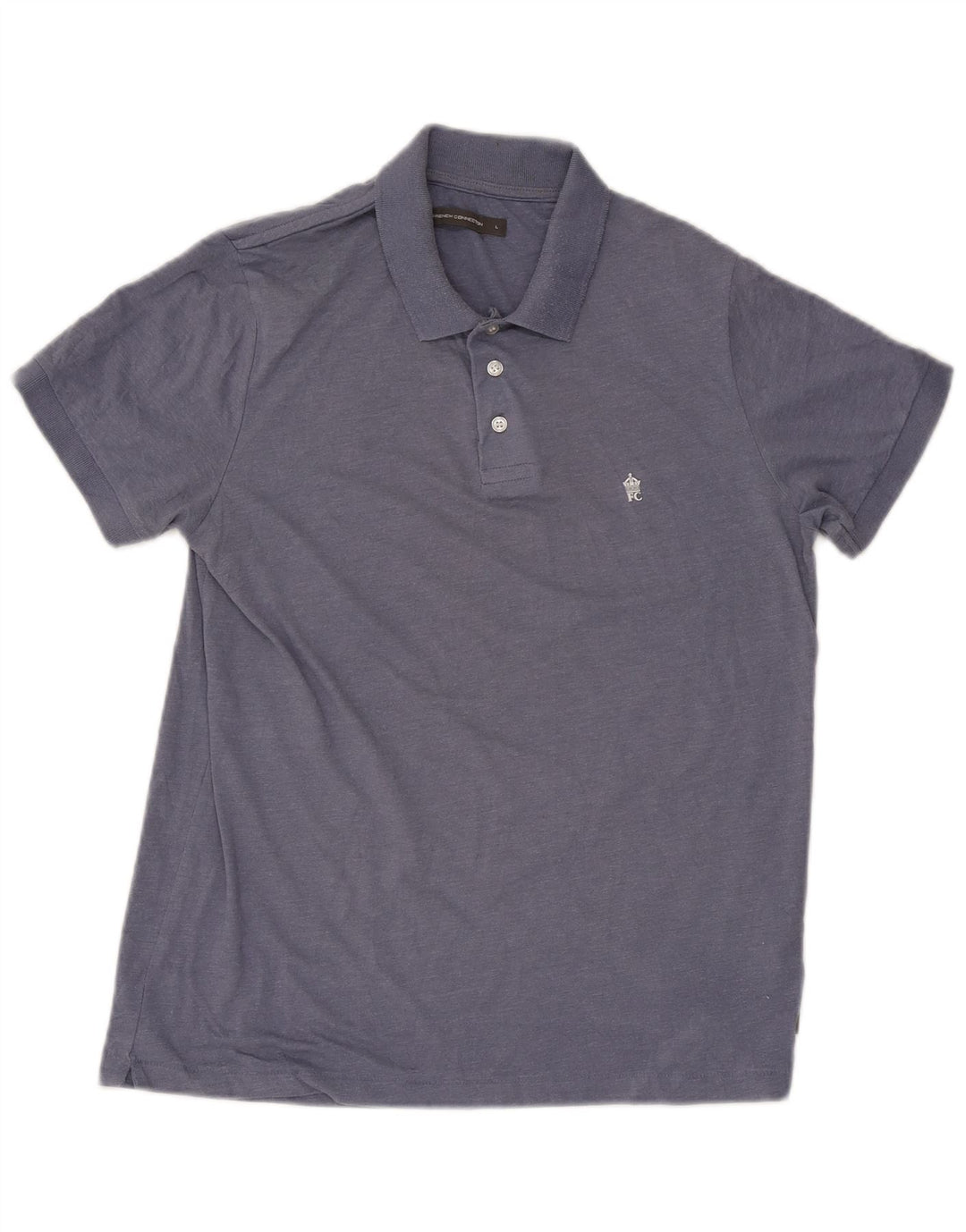 French Connection Herren-Poloshirt, groß, blaue Baumwolle