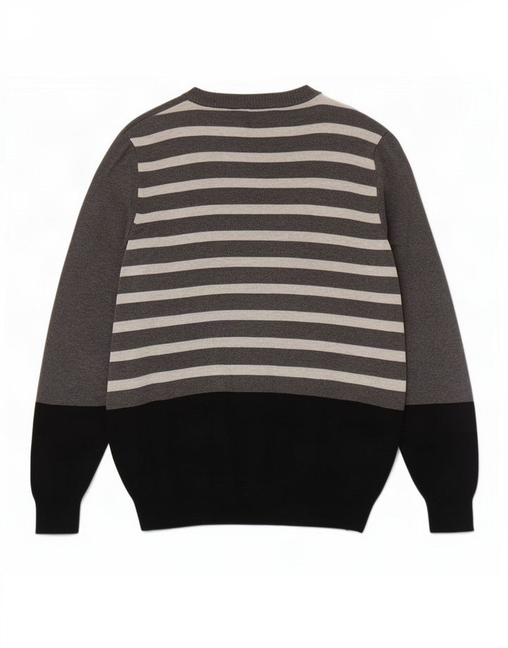 Diesel Herren-Pullover mit U-Boot-Ausschnitt, Größe S, Grau, Colourblock-Baumwolle