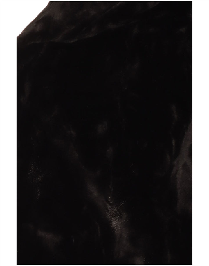 Misstwidd Damen Kunstpelzmantel IT 44 Mittelschwarzes Acryl