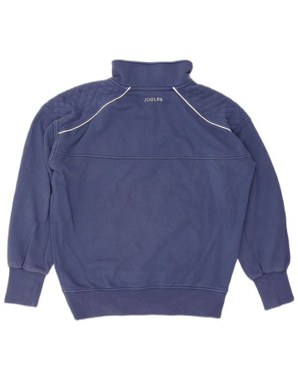 Joules Damen-Sweatshirt mit Reißverschluss am Hals, UK 14, Größe L, Blau, Baumwolle