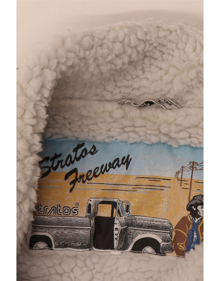 STRATOS Herren Denim Sherpa Jacke UK 42 XL Blaue Baumwolle