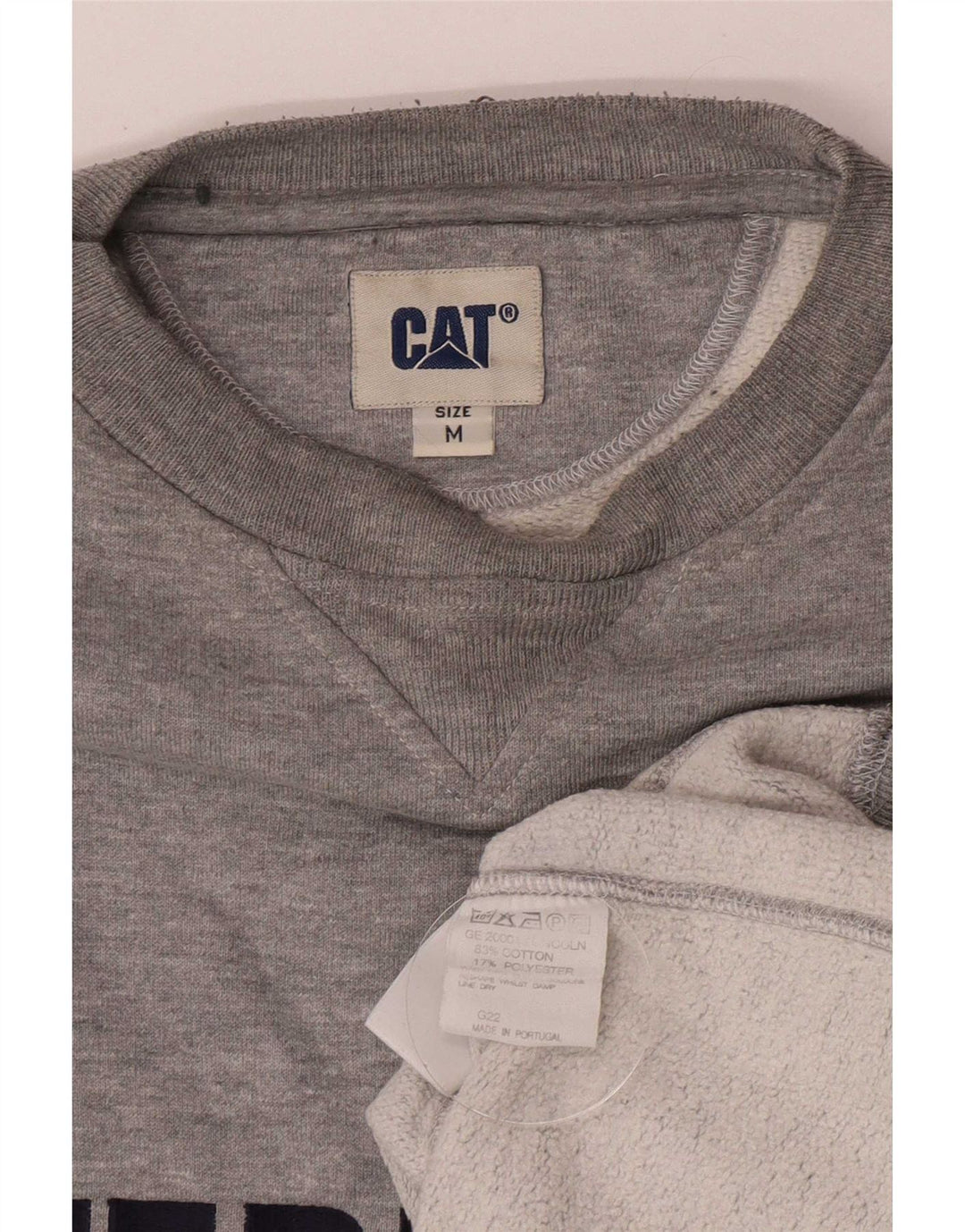CAT Herren-Sweatshirt mit Grafik, lockere Passform, mittelgraue Baumwolle