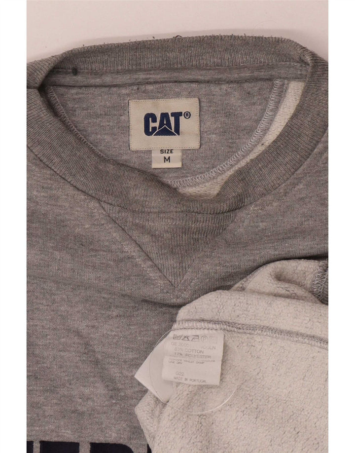 CAT Herren-Sweatshirt mit Grafik, lockere Passform, mittelgraue Baumwolle