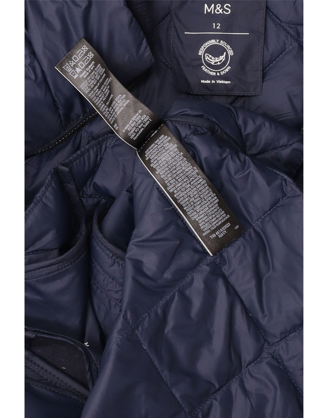 Marks & Spencer Damen Steppjacke UK 12 Medium Navy Blue