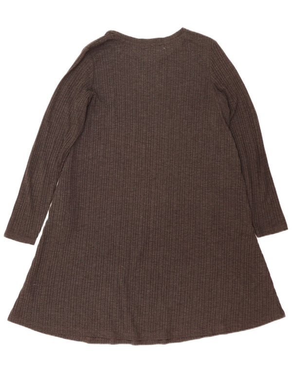 Marks & Spencer Damen-Langarm-Pulloverkleid, Größe 44, Grau, Polyester