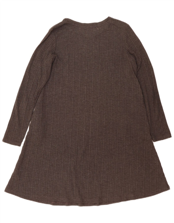 Marks & Spencer Damen-Langarm-Pulloverkleid, Größe 44, Grau, Polyester