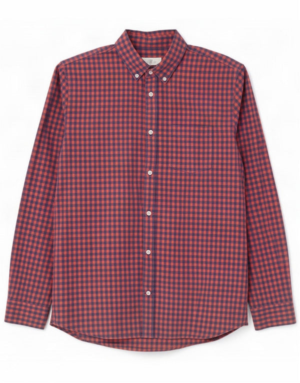 Gap Mens Slim Fit Shirt Large Red Gingham Cotton