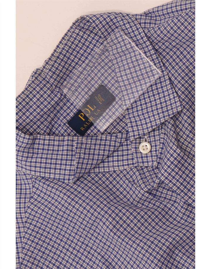 Polo Ralph Lauren Herrenhemd 2XL blau kariert Baumwolle